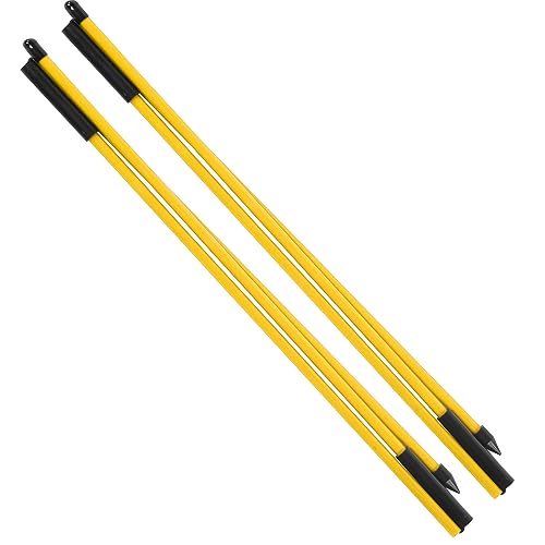 3-Fold Fiberglass Golf Alignment Sticks - 48 Inch Portable Swing Trainer Tool for Putting and Driving Accuracy