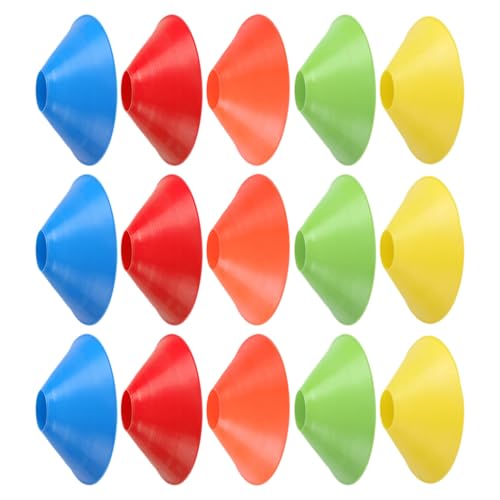 ibasenice 15pcs Soccer Agility Cones for Sports Practice, Small Sturdy Plastic Disc Markers, Multipurpose Training Equipment for Football and Basketball Drills, Outdoor Field Use