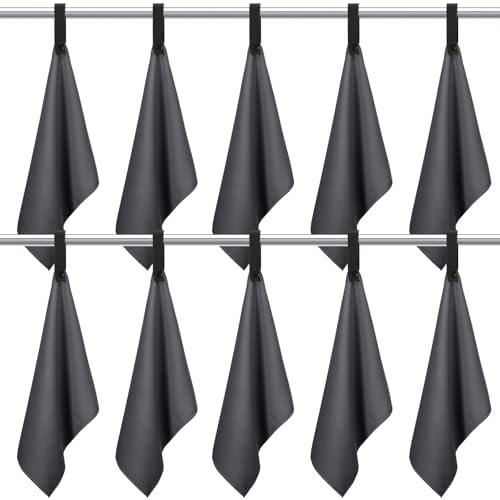 10 Pcs Quick Dry Microfiber Camping Towels 25x32 cm, Dark Gray - color: Dark Gray
