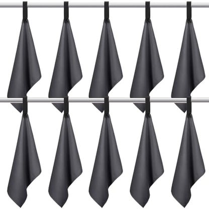 10 Pcs Quick Dry Microfiber Camping Towels 25x32 cm, Dark Gray - color: Dark Gray
