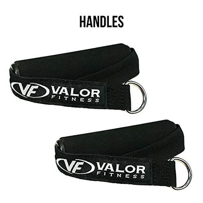 Valor Fitness Resistance Bands with Handles Set, Stackable Exercise Tube Bands for Home Gym Workouts, Strength & Mobility Training, Physical Therapy - Includes Door Anchor, Ankle Straps and Carry Bag