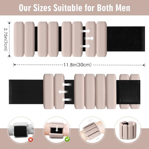 Wrist Weights Set of 2, Wearable Wrist Ankle Weights for Women & Men, Silicone Weighted Bangles Adjustable Arm and Leg Weights for Walking Yoga Pilates Running Dance Gym 2lb