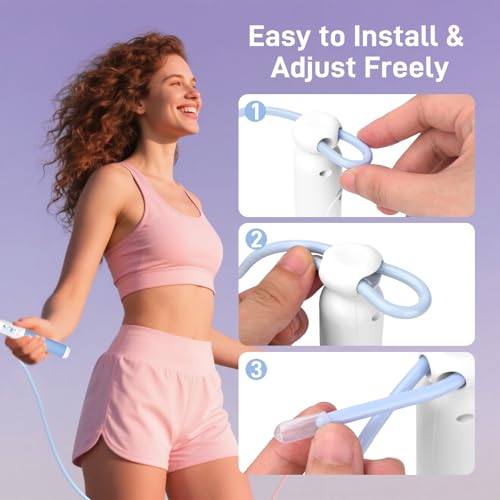 Weighted Cordless Jump Rope for Adults, Adjustable Length Ropes Ropeless Jump Rope for Beach Body Cordless Jumping Rope With Indoor Jumprope Great for Improving Fitness In Small Spaces