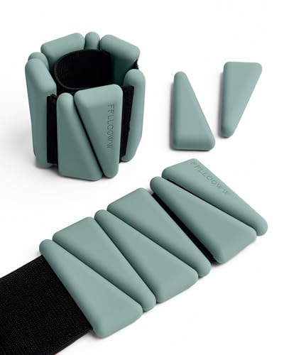 FFLLOOWW Adjustable Ankle & Wrist Weights Set, 2 lbs Each (4 lbs Total), Soft Comfortable Weights for Walking, Pilates, Barre & Home Workouts with Secure Fit for Women & Men