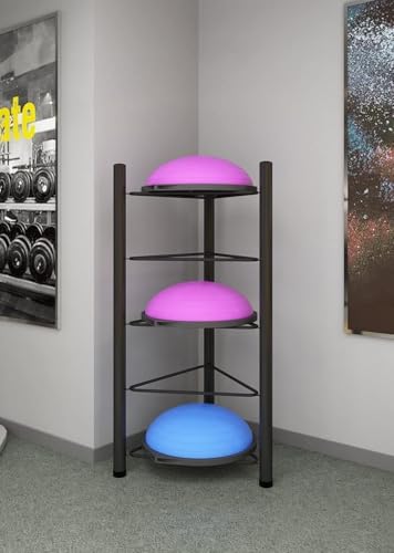 3/5/6/7 Tier Floor Stand Storage Organizer Exercise Half Balance Ball Storage Rack, Home Gym Workout Equipment for Bosu Slam Bowling Medicine Balls