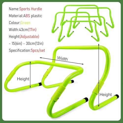 SRNSAEB Folding Hurdles Training Equipment for Teenagers, Gait Training Hurdles 5 6 8 10 15 20 Pcs, Adjustable Height Agility Hurdle Set for Speed/Jumping/Fitness Drills(6pcs) - size: 6pcs