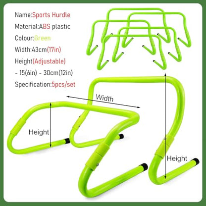 SRNSAEB Folding Hurdles Training Equipment for Teenagers, Gait Training Hurdles 5 6 8 10 15 20 Pcs, Adjustable Height Agility Hurdle Set for Speed/Jumping/Fitness Drills(5pcs) - size: 5pcs