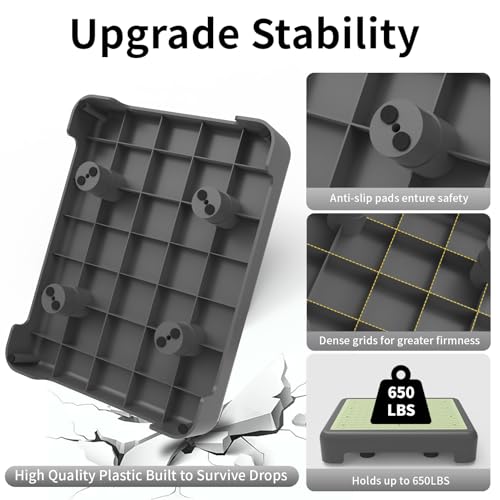 One Step Stool for Adults, Noctilucent Bed Step Stools, 650 LBS Capacity, Non-Slip Safety Step Platform Indoor and Outdoor for Seniors, Wide Step Stools Elderly Assistance at Night