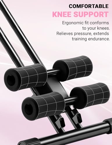 Dual Track ab Workout Machine with 5 Adjustable Heights | Abdominal Exercises Machine for Home Gym | Foldable Core & Ab Trainer with 330lbs Weight Capacity | Ab Women Exercise Fitness Trainer