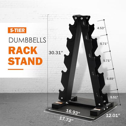 Fitvids A-Frame Dumbbell Weight Rack, Vertical Storage Rack for Dumbbells, Weight Stand Only for Home Gym Space Saver - style: A-Frame, 5-Tier