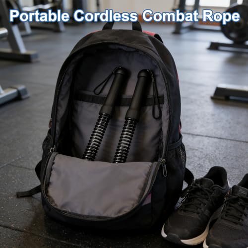 2pcs Weighted Ropeless Battle Ropes for Home Gym, Heavy Duty Weighted Cordless Battle Ropes for Men Women, Portable Exercise Workout Equipment for Strength Building, HIIT, SOGA para Ejercicios