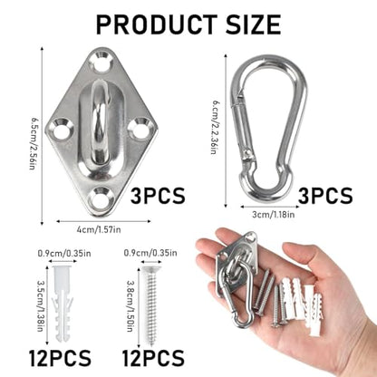 Wall Mount for Resistance Bands, Workout Anchors Wall Resistance with Hook for Fitness Bands, Space Saving Workout Equipment for Home Gym Weight Straps Suspension Training Exercise - style: 3 Pack