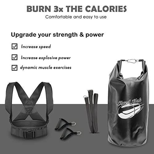 Resistance Training Sled - Weight Sled Harness & Handles - Extreme Workout for Athletes - Burn 3X The Calories - 4-Piece Kit for Gym, Home and, Outdoor - style: Whole kit