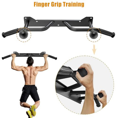 Kipika Heavy Duty Wall Mounted Doorway Pull Up Bar, Multifunctional Chin Up Bar, Portable Fitness Door Bar, Body Workout Home Gym System