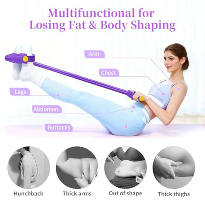 Pedal Resistance Bands with Handles, Durable 6-Tubes Multifunction Resistance Band, Natural Rubber Foot Pedal Resistance Bands, Fitness Resistance Bands for Abdomen, Waist, Arm, Leg, Pilates (Purple)