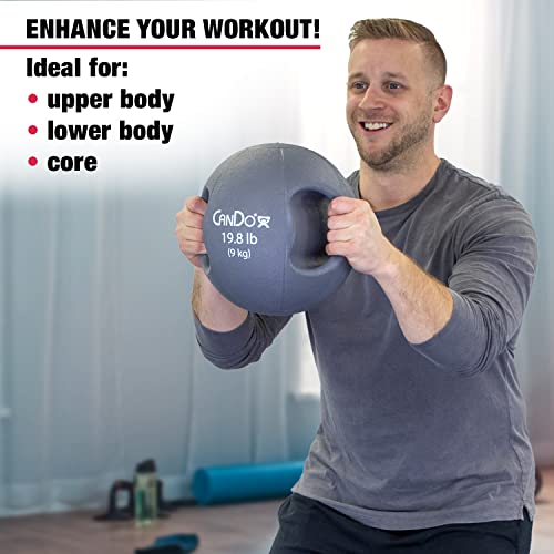 CanDo Molded Dual-Handle Medicine Ball for Strength Training, Core Workouts, Warmups, Cardio, and Plyometrics with Handles for Home and Clinic Use - style: g) 19.8 lb