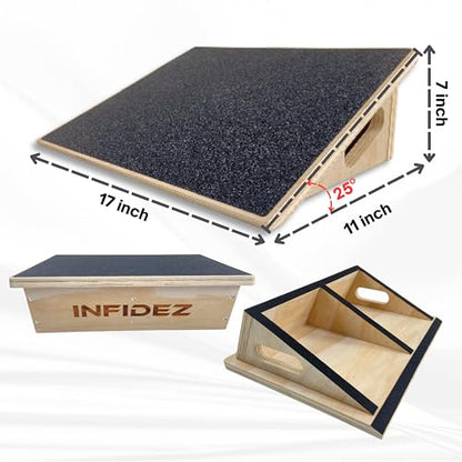 Premium 25 Degree Slant Board for Knees Over Toes, Slant Board for Squats, Incline Squat Board, Physical Therapy and Rehabilitation, Calf Stretcher for Improves Knee Health