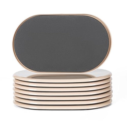 8 Pcs 5 3/4'' x 9 1/2" Furniture Sliders Pads for Hardwood Floors - size: 9 1/2" Oval-8 Pack Beige