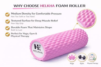 Pink Foam Roller-Medium Soft Density Muscle for Muscle Recovery, Yoga, Pilates & Physical Therapy