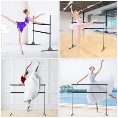 SELEWARE Height Adjustable Ballet Barre Freestanding Ballet Bar Heavy Duty Dance Bar Support Barre Movements Body Stretch Pull-ups, Sturdy Construction Never Fall Apart, Anti-Slip