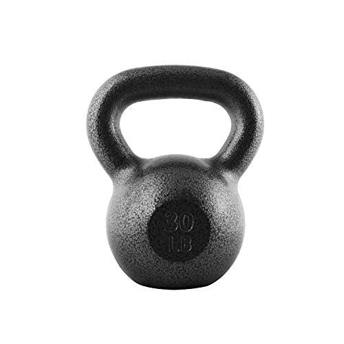 WF Athletic Supply Hammerstone Painted Cast Iron Kettlebells, Home & Gym Equipment, Great for Strength Training, Full Body Workout & Crossfit Training, Color & Size Options Available in 10-80 Pounds - color: e. 30lb - Black