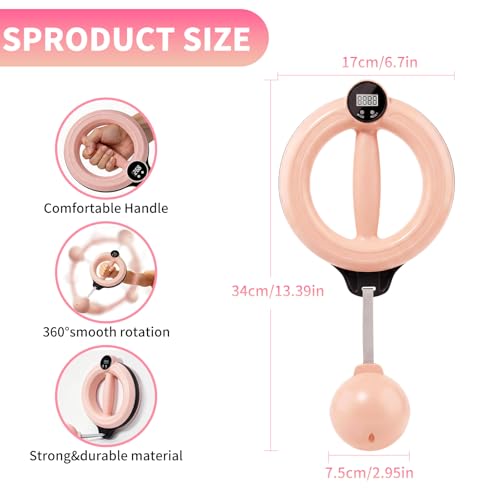 Ann Katy 360 Rotating Wrist Forearm Trainer for Home Gym Arm Toner Workout - color: Pink