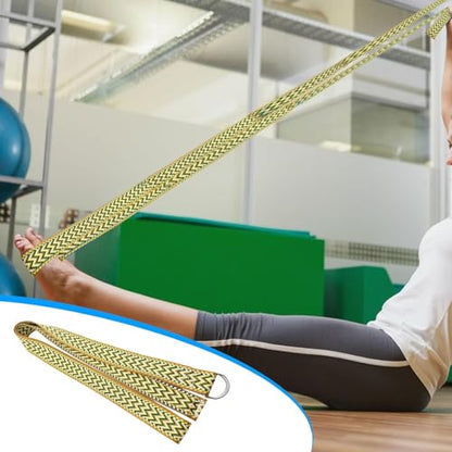 Yoga Strap Pilates Exercise Band Assisted Stretching Strap Resistance Band Secure Buckle Design Polyester Material Suitable for Gym Training Rehabilit - color: coffee