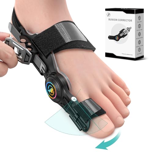 Upgraded Bunion Corrector for Women and Men, Orthopedic Bunions Correction with Non Slip Big Toe Straightener, Adjustable Bunion Splint Suitable for Left/Right Feet Pain Relief (1PCS) - color: Black