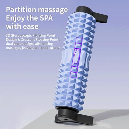 New Upgrade Bracket Foam Roller with Stand for Back Leg Pain, 21 Inch Firm Deep Tissue Muscle Massager for Sore Muscles (Blue) - color: Blue