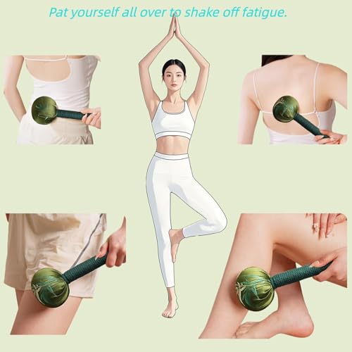 Three-in-one Combination, Ergonomic Mugwort Massage Hammer, Massage Tool, acupoint Massage, Pain Relief, obtained US Design Patent for Massage Hammer Tool.(Silk + Cotton) - color: Silk + Cotton