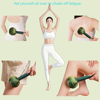 Three-in-one Combination, Ergonomic Mugwort Massage Hammer, Massage Tool, acupoint Massage, Pain Relief, obtained US Design Patent for Massage Hammer Tool.(Silk + Cotton) - color: Silk + Cotton