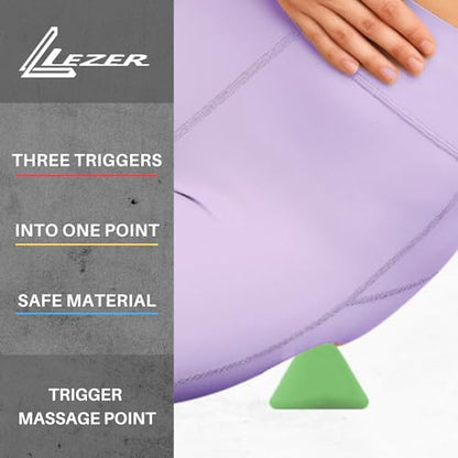 LEZER, Trigger Massage Point, Manual Massage Ball, Muscle Knots Relief Tool, Myofascial Release, Physical Therapy, Plantar Fasciitis, Set of 2 (Green Trigger and Black Ball) - style: 09 - Trigger Green + Hard Ball