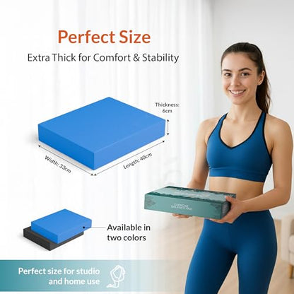 Balance Pad – High-Density Foam Balance Pad Physical Therapy for Stability & Strength, Exercise Foam Pad for Balancing, Non-Slip Lightweight Trainer for Home Gym & Rehab (Blue)