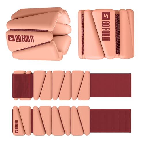 SPORTBIT Wrist and Ankle Weights for Women - Set of 2 (1lb Each) Wearable Ankle & Wrist Weights - Leg & Arm Bands, Silicone Weighted Bracelets for Workout, Walking, Running, Yoga, Pilates