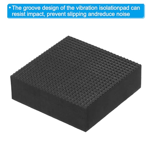PATIKIL Rubber Anti-Vibration Pads, 4 Pcs Square Vibration Isolation Mats 1.97" x 1.97" x 0.6" for HVAC, Air Conditioner, Air Compressor, Washer, Dryer, Black