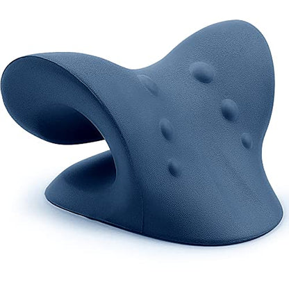 RESTCLOUD Neck and Shoulder Relaxer, Cervical Traction Device for TMJ Pain Relief and Cervical Spine Alignment, Chiropractic Pillow, Neck Stretcher (Dark Blue) - color: Dark Blue