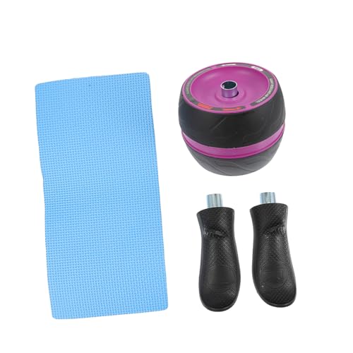 Happyyami Ab Roller Wheel with Automatic Rebound Non-slip Arc Handle Abdominal Trainer for Core Strengthening Home Fitness Equipment for Men and Women Includes Extra Mat for Floor Protection