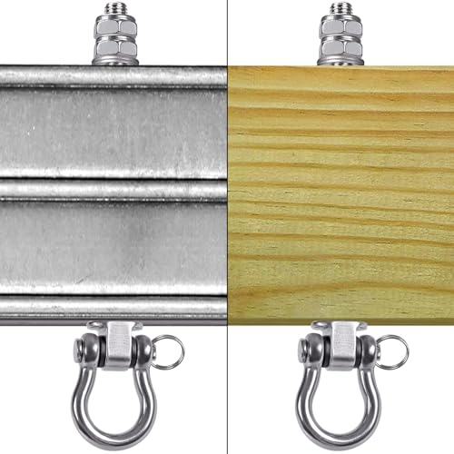 Dolibest Swing Hangers with Bearing - 6 Pack Stainless Steel 304 Hardware Hooks for Wood & Metal Beams, Ideal for Hanging Hammocks, Yoga Swings, Porch Swing, Boxing Bag 1500 LB Capacity- 5'' x M2/5'' - color: 6pcs