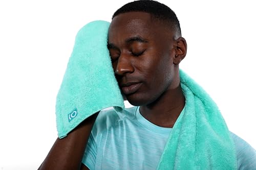Eco Friendly Gym Towel for Working Out - Soft and Absorbent Cotton Exercise - No Synthetic Microfibers or Plastics - Sweat Towel for Gym, Fitness, Sports, Yoga - Aqua - 1 Pc