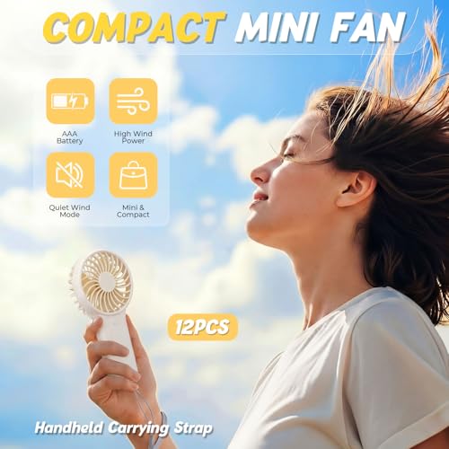 24 Pcs Summer Sets Includes 40"x12" Cooling Towels and Mini Handheld Fan Bulk, Workout Towel Sweat Towels for Hot Weather Gym, Portable Small Fan for Summer Team Travel Gifts (White)