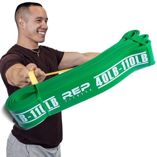 Rep Fitness Pull-Up Bands Resistance Exercise Workout Equipment Set for Home Gym Training – Heavy Duty Stretch Band for Assisted Pullups, Strength Training, Physical Therapy, and Fitness Workouts - color: Green