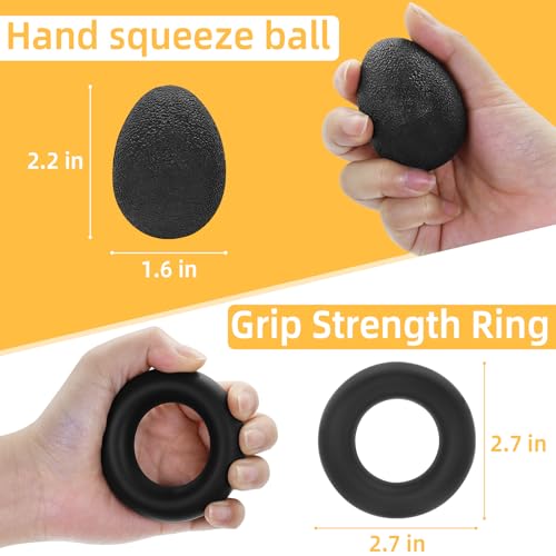 Grip Strength Trainer Kit with Mechanical Counter, 5 Pack Hand Gripper Strengthener Adjustable Resistance, Forearm Strengthener, Finger Exerciser, Wrist Strengthener, Hand Exercisers for Strength, Therapy & Rehab