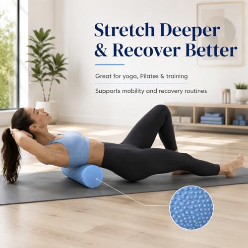 Foam Yoga Column, 2026 Upgrade Eva Long Foam Rollers with Trigger Point, Standard Foam Roller High-Density Massage Roller for Home Gym Travel Muscle Relif (Blue) - color: Blue