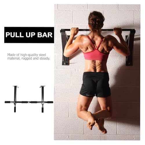 Portable Chin Up Bar,Heavy Duty Pull-Up Bar,Wall Mounted Pull Up Bar Need to Drill Holes for Home Gym Exercise Max Load 600lbs