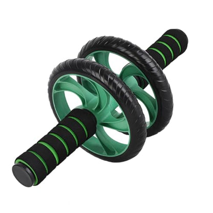 Dual-wheel Ab Roller for Core Strength with Non-slip Handles Stable Abdominal Exercise Device for Weight Loss and Fitness Training Lightweight Home Gym Equipment in Green