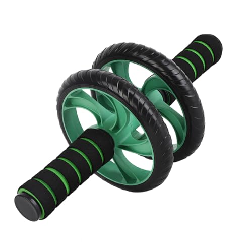 Dual-wheel Ab Roller for Core Strength with Non-slip Handles Stable Abdominal Exercise Device for Weight Loss and Fitness Training Lightweight Home Gym Equipment in Green