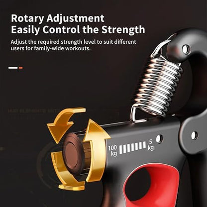 Grip Strength Trainer with Adjustable Resistance & Automatic Counter - color: Gray