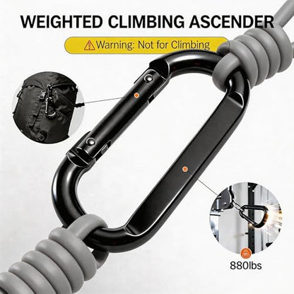 Resistance Exercise Band & Battle Rope Anchor Strap Accessory w/Carabiner | Heavy-Duty Nylon Strap with Neoprene Padding,880LBS Carabiner,Home Gym,Outdoor Parks,Door Frames,Trees,Poles,Fences
