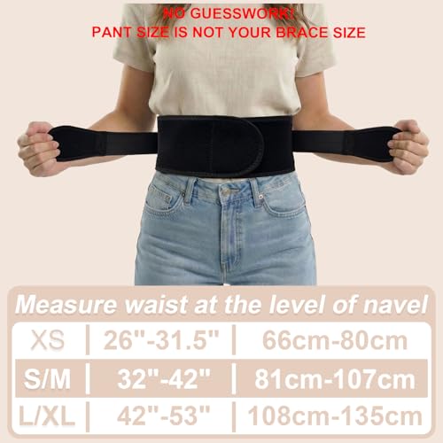 Slim & Narrow Back Brace for Lower Back Pain Women and Men, Lightweight & Thin Back Support Belt for Sciatica, Herniated Disc Relief, Breathable Lumbar Support Belt with Dual Adjustable Compression-XS