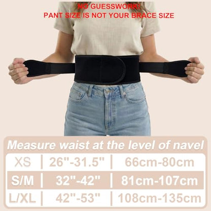 Slim & Narrow Back Brace for Lower Back Pain Women and Men, Lightweight & Thin Back Support Belt for Sciatica, Herniated Disc Relief, Breathable Lumbar Support Belt with Dual Adjustable Compression-XS